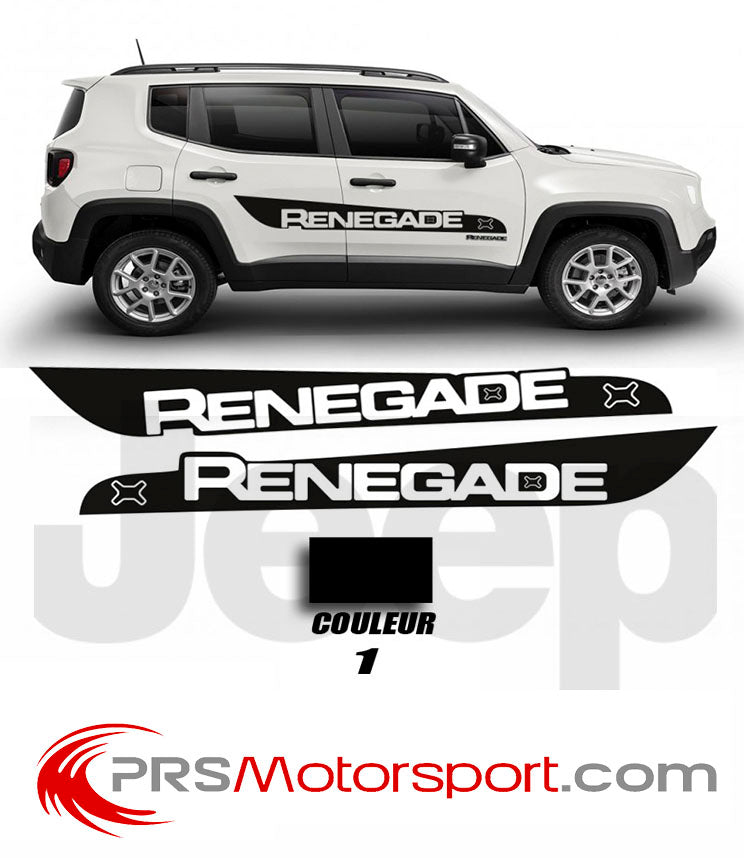 Autocollant latéral pour Jeep RENEGADE stickers kit déco carrosserie voiture 4x4. 
