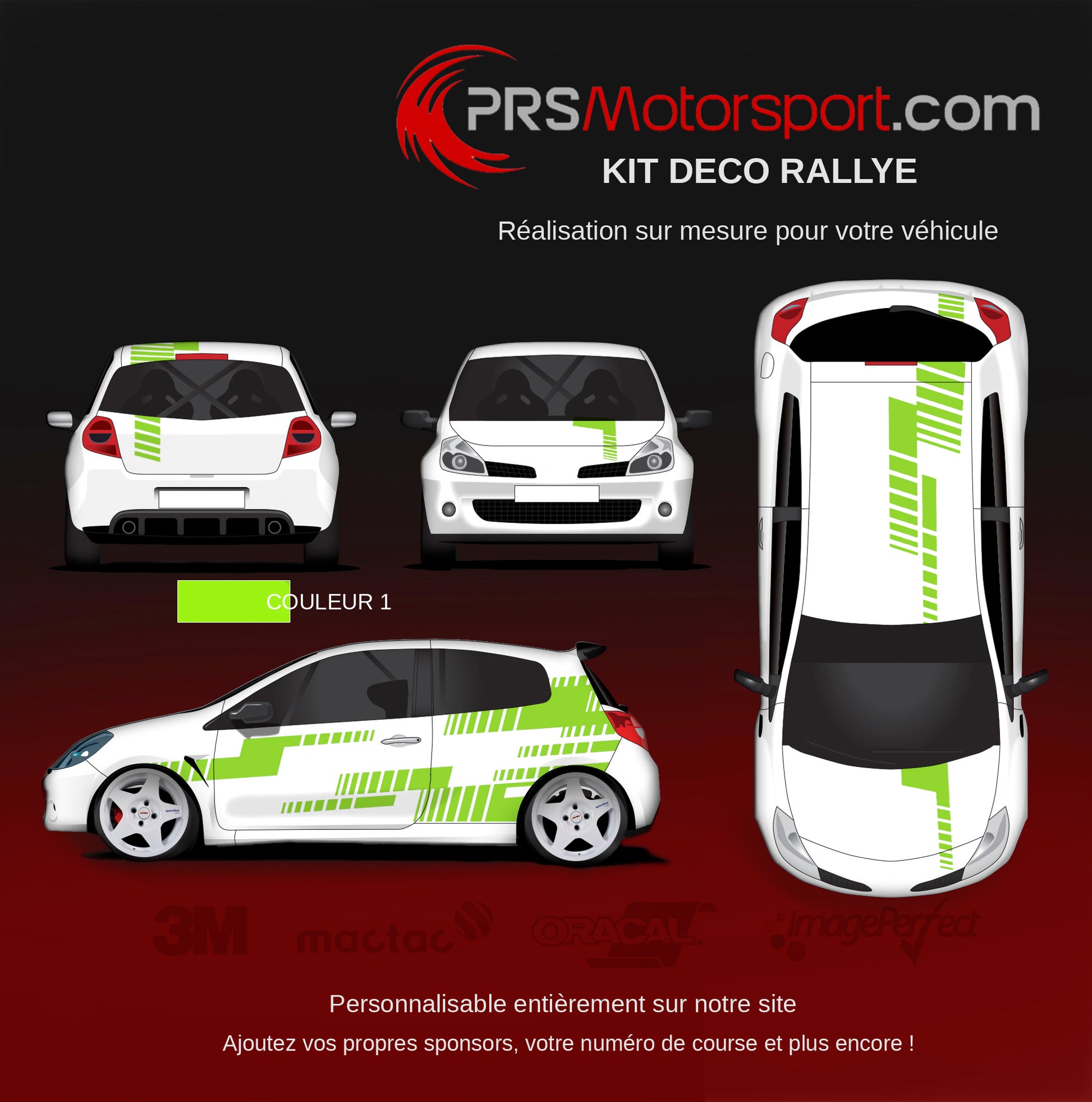 kit deco autocollant voiture universel, pour voiture de piste et rally.