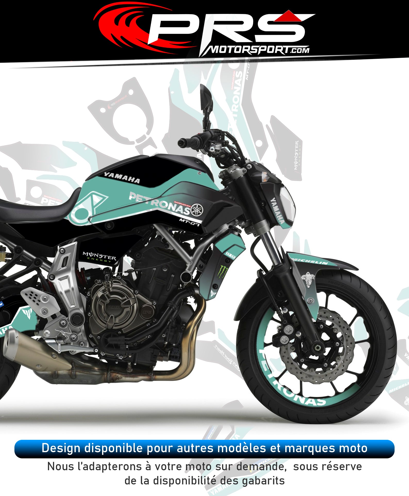 kit deco moto YAMAHA PETRONAS, stickers universel decals motorcycles.