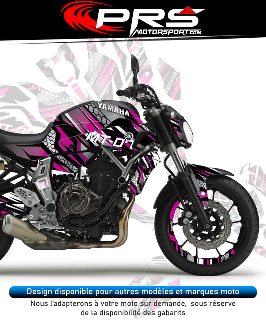 Kit déco moto autocollant YAMAHA MT-07 universel.