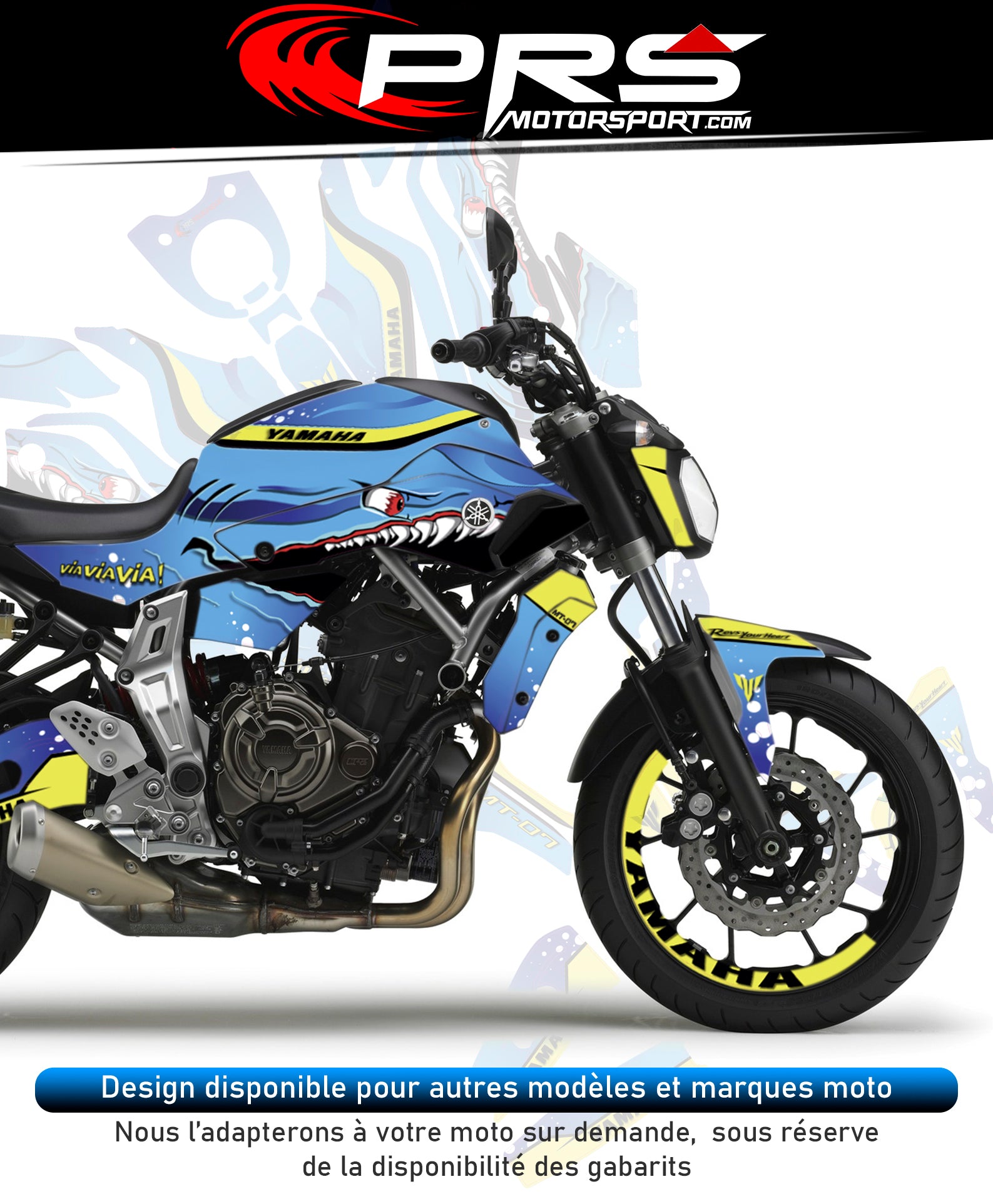 KIT deco moto Valentino Rossi YAMAHA stickers autocollant universel.