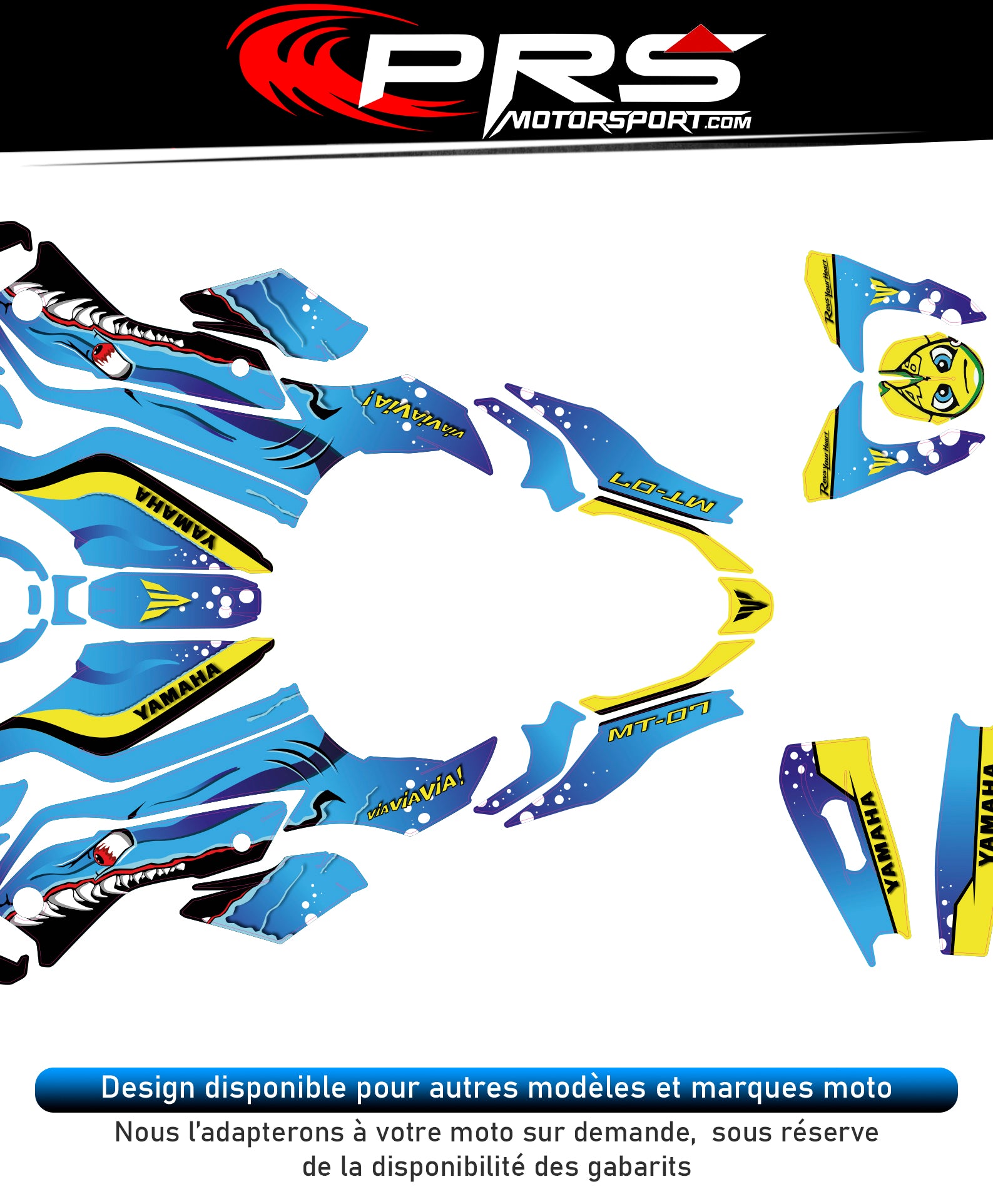 kit déco moto universel personnalisé yamaha kawasaki honda suzuki triumph