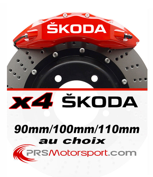 Kit autocollants Skoda pour étrier de frein, stickers à revernirpour une durée de vie infinie. Disponibles en plusieurs dimensions et couleurs. 