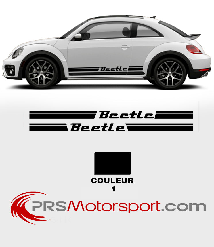 Stickers bas de caisse volkswagen new beetle, autocollant voiture carrosserie coccinelle.