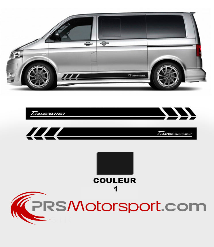 Autocollant bas de caisse, stickers carrosserie Volkswagen Transporter kit déco bande racing.