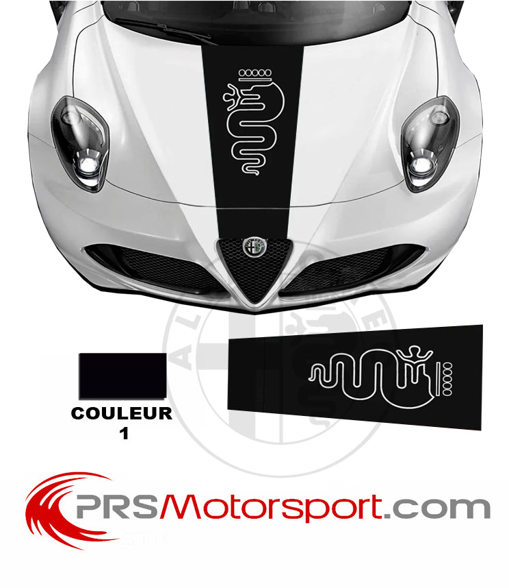 Autocollant capot bande ALFA Romeo, stickers racing capot voiture. 