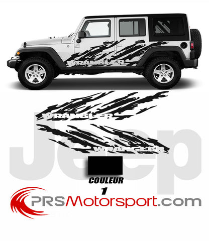 Kit déco autocollant jeep 4x4, stickers carrosserie jeep wrangler. 