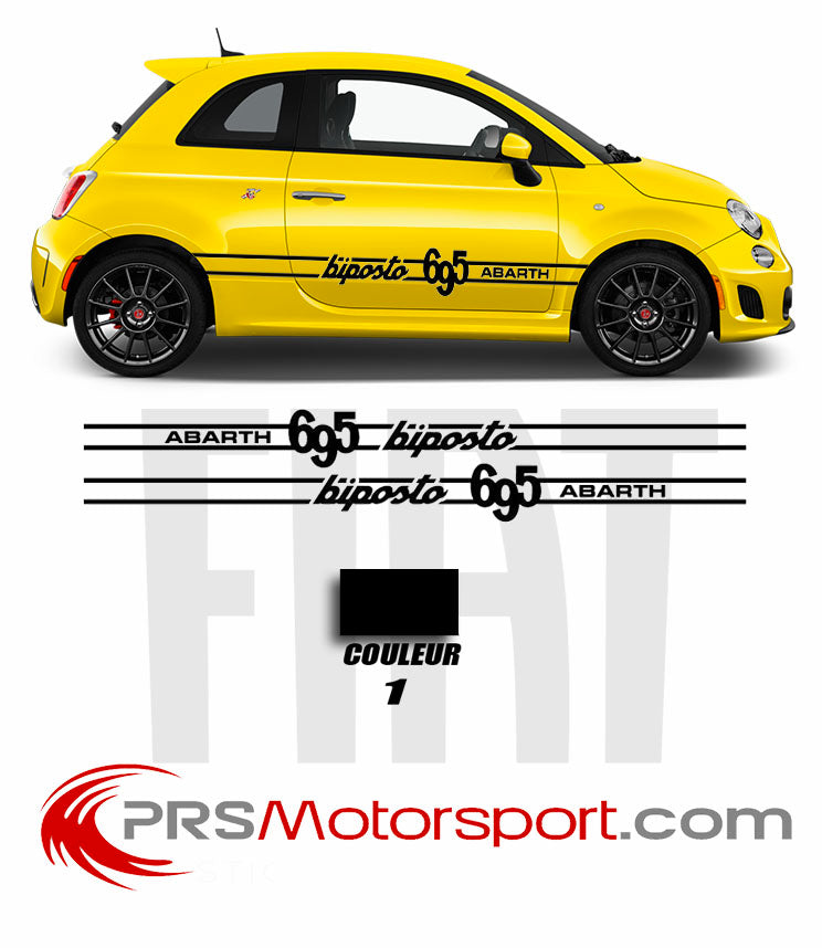 autocollant voiture fiat 500 Abarth, stickers carrosserie 695 biposto. 