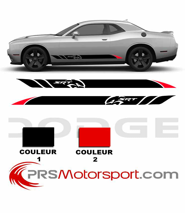 autocollant voiture, stickers bas de caisse DODGE SRT, challenger, charger, ram...