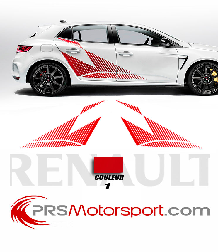 Autocollant carrosserie Megane RS TROPHY-R, stickers déco renault sport. 