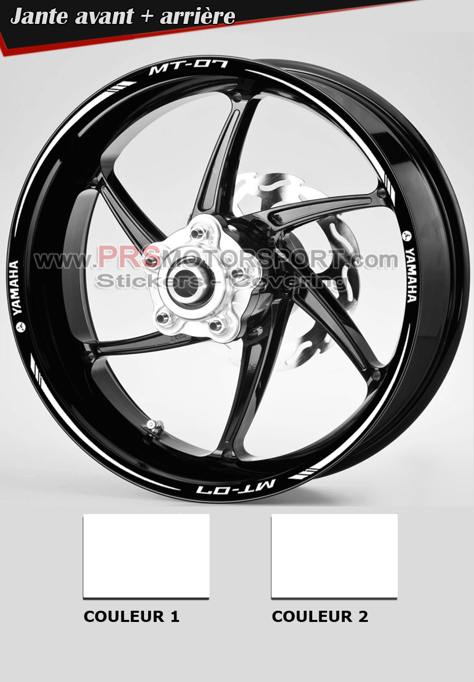 Autocollant jante moto pour yamaha MT-07. 