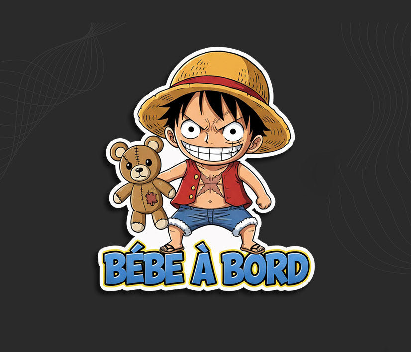 Autocollant bébé à bord one piece stickers.