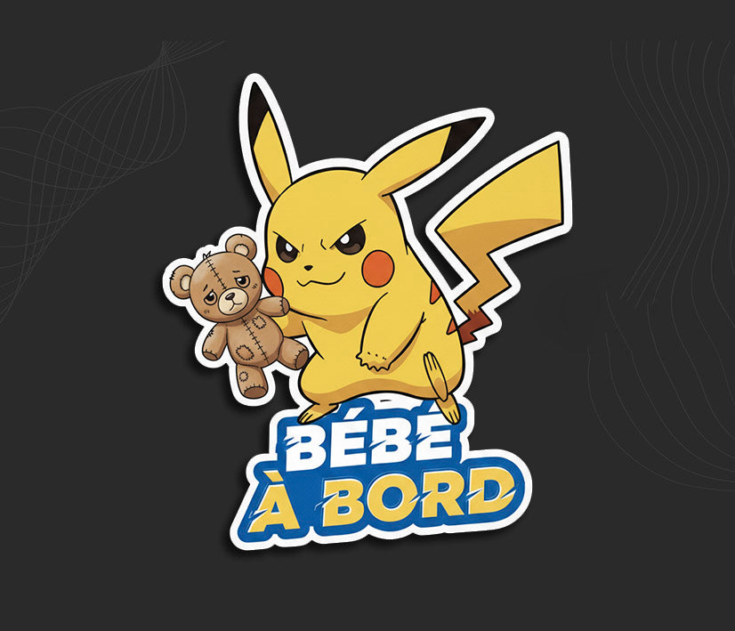autocollant pikachu à bord stickers bébé à bord méchant.