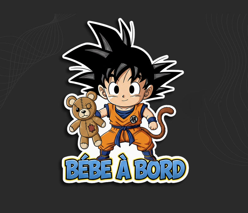 Bébé à bord san goku autocollant voiture.