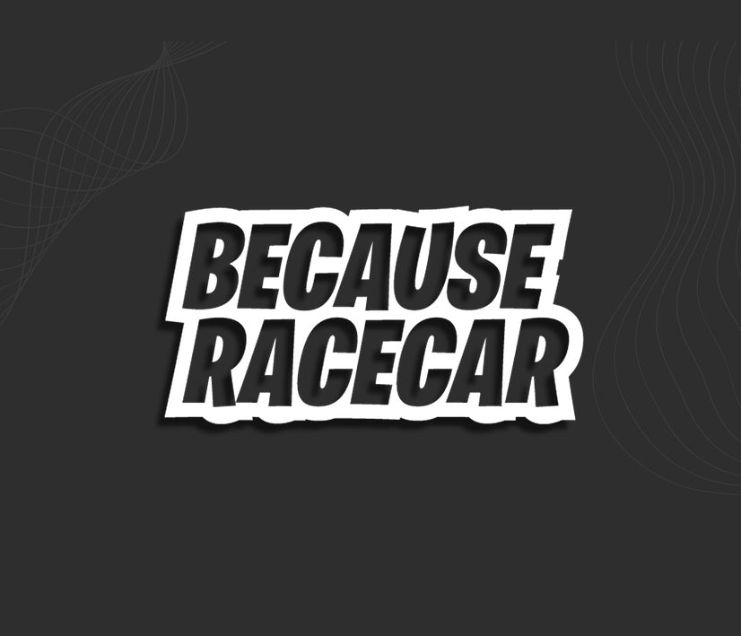 Stickers BECAUSE RACECAR | Autocollant voiture – PRSmotorsport.com