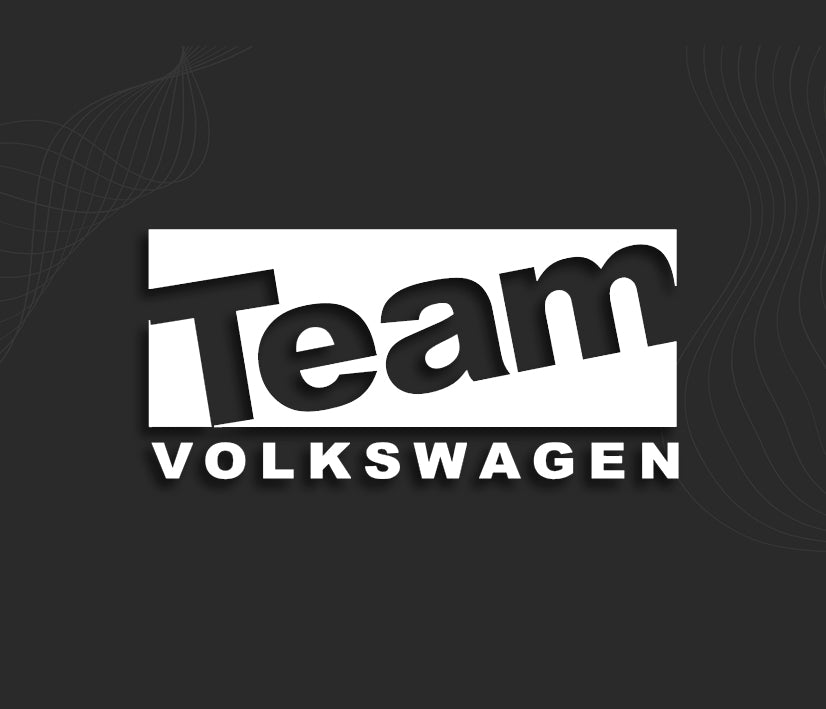 Autocollant Team VW Volkswagen réalisé sur mesure et toutes couleurs. A coller sur toute surface lisse, convient pour un usage sur carrosserie.
