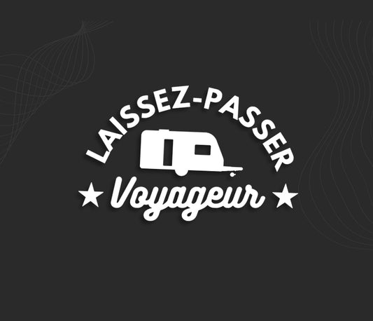 Autocollant caravane camping car, stickers laissez passer voyageur. 